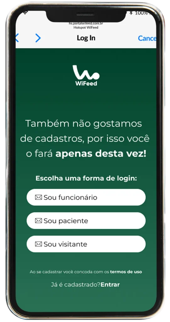 Login Hospital através do Captive Portal